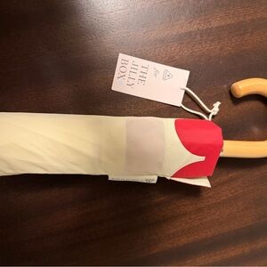 Jilly Box Fulton Red Umbrella with Wooden Handle